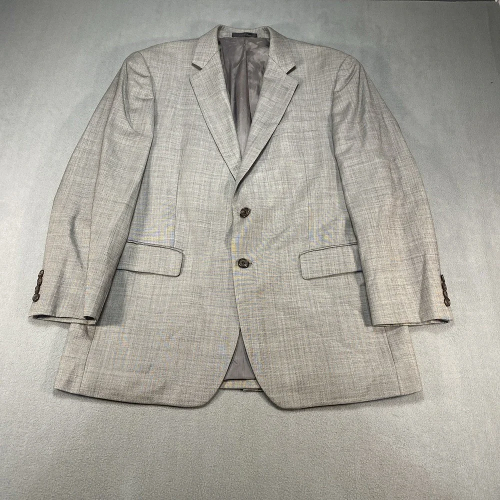 Lauren Ralph Lauren Men's Sport Coat Blazer 40R 100% Wool Gray Crosshatch
